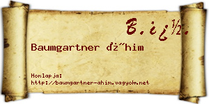 Baumgartner Áhim névjegykártya